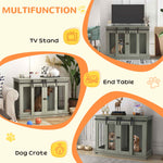Pet Supplies-Dog Crate, Dog Cage End Table with Divider Panel, Dog Crate Furniture for Large Dog and 2 Small Dogs, Gray - Outdoor Style Company