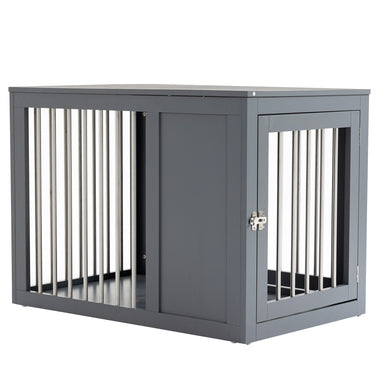 Pet Supplies-Dog Crate Furniture Table, End Table Pet Cage Indoor Dog Kennel with Double Doors & Locks, for Medium Dogs, Gray - Outdoor Style Company