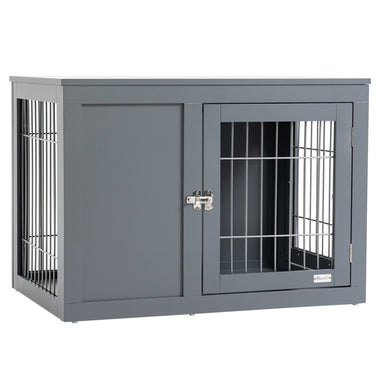 Pet Supplies-Dog Crate Furniture Table, End Table Pet Cage Indoor Dog Kennel with Double Doors & Locks, for Small and Medium Dogs, Gray - Outdoor Style Company