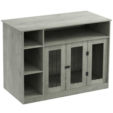 Pet Supplies-Dog Crate Furniture Table with Storage Space, Dog Kennel with Lockable Door, Pet Cage for Large Medium Dogs, 47" x 23.5" x 35", Gray - Outdoor Style Company