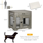 Pet Supplies-Dog Crate Furniture with Soft Water-Resistant Cushion, Dog Crate End Table with Drawer & 2 Doors, Puppy Crate for Small Dogs, Gray - Outdoor Style Company