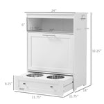 Pet Supplies-Dog Feeding Station, Cat and Dog Food Storage Cabinet, Food Cabinet Pet Feeder Station, White - Outdoor Style Company