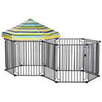 Outdoor and Garden-Dog Playpen with Door & Removable Cover for Small & Most Medium Sized Dogs Indoor & Outdoor Use, 47" H - Outdoor Style Company