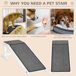 Pet Supplies-Dog Ramp for Bed, Pet Ramp for Dogs with Non-Slip Carpet and Top Platform, 49" x 16" x 14", White - Outdoor Style Company