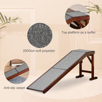 Pet Supplies-Dog Ramp for Bed, Pet Ramp for Dogs with Non-slip Carpet & Top Platform, Pine Wood, 74"L x 16"W x 25"H, Brown - Outdoor Style Company