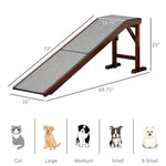Pet Supplies-Dog Ramp for Bed, Pet Ramp for Dogs with Non-slip Carpet & Top Platform, Pine Wood, 74"L x 16"W x 25"H, Brown - Outdoor Style Company