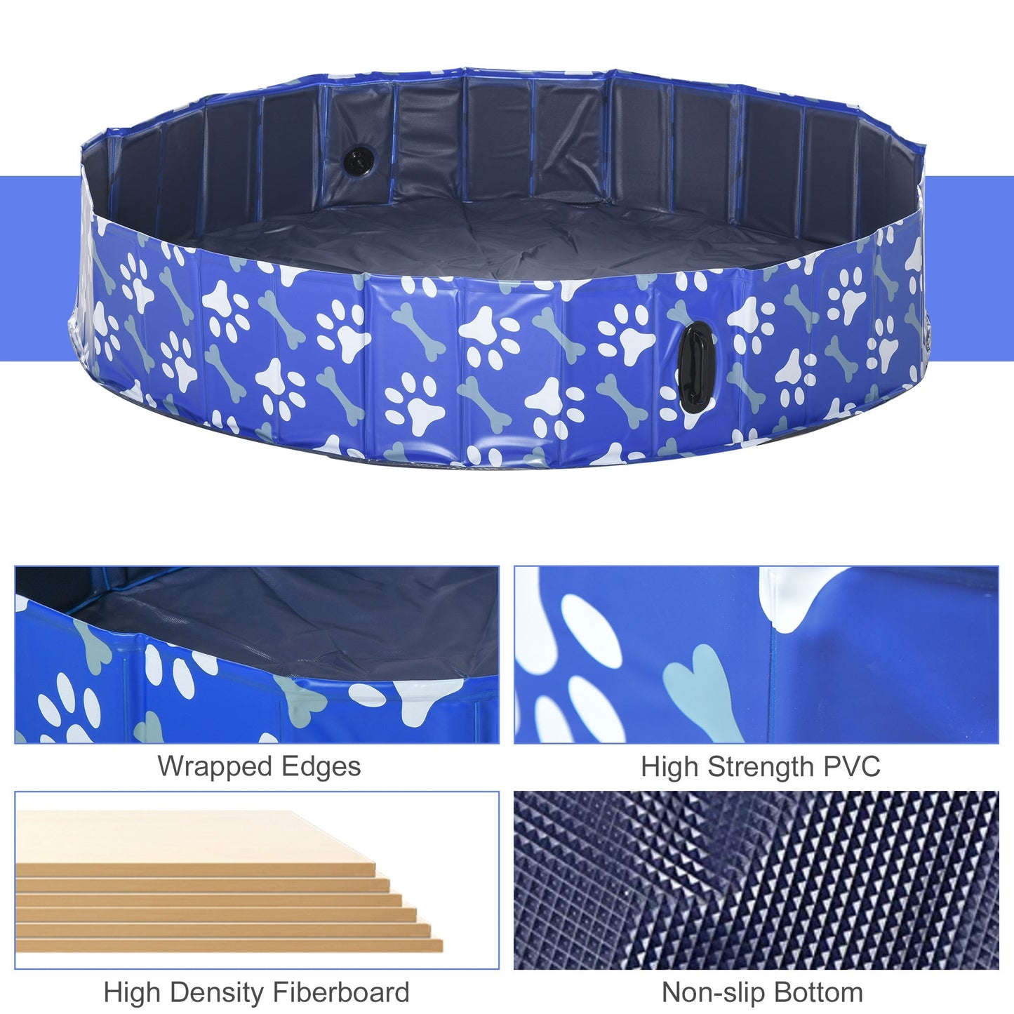 Pet Supplies-Dog Swimming Pool Foldable for X Small, Small, Medium, Large, X Large Pets, Blue - Outdoor Style Company
