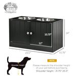 Pet Supplies-Double Elevated Dog Bowls for Large Dogs Dog Feeding Station with Stand, Storage, 2 Stainless Steel Food and Water Bowls, Black - Outdoor Style Company
