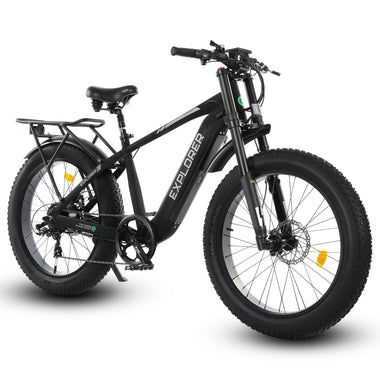 -Ecotric Explorer 26 inches 48V Fat Tire Electric Bike with Rear Rack - Outdoor Style Company