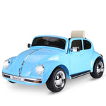 Toys and Games-Electric Kids Remote Ride On Car, 6V Battery Powered with Remote Control, Horn, Music for 3-6 Years Old, Volkswagen Beetle Licensed, Blue - Outdoor Style Company