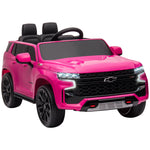 Toys and Games-Electric Toy Car for Kids with Remote Control, 12V Battery Powered Ride On Car for Toddler 3-6 Years Old, Licensed Chevrolet TAHOE, Pink - Outdoor Style Company