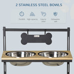 Pet Supplies-Elevated Dog Bowls Raised Pet Feeder with 2 Stainless Steel Bowls Adjustable Dog Bowl Platform for Small Medium Large Dogs, Natural - Outdoor Style Company
