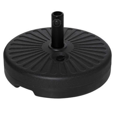 Outdoor and Garden-Fillable Patio Umbrella Base Stand, Round Plastic Umbrella Holder for Outdoor, Patio, Garden,Deck and Beach, Fit Dia 38mm Pole, Black - Outdoor Style Company