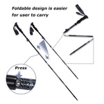 -Foldable 3-Sections Adjustable Trekking Poles Telescopic Aluminum Ultralight - Outdoor Style Company