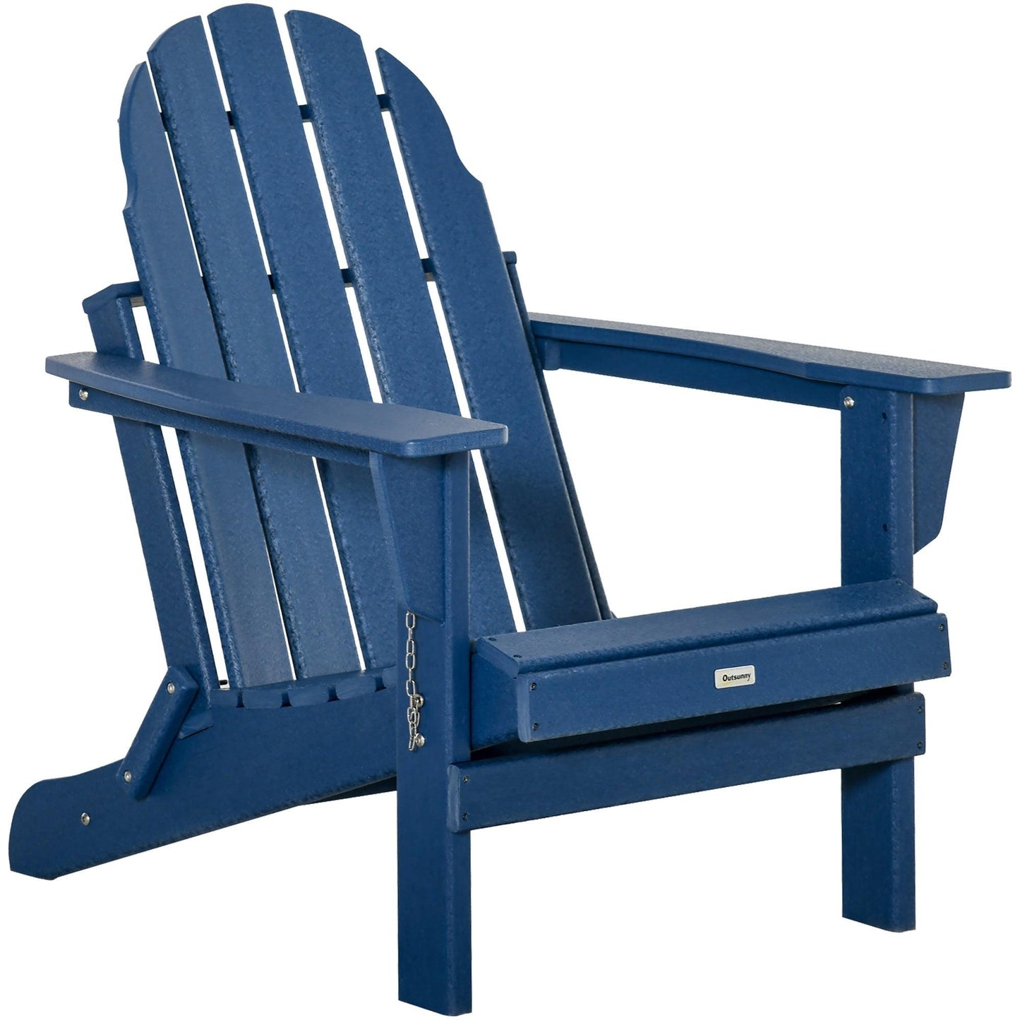 Outdoor and Garden-Folding Adirondack Chair, HDPE Outdoor All Weather Plastic Lounge Beach Chairs for Patio Deck and Lawn Furniture, Blue - Outdoor Style Company