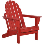 Outdoor and Garden-Folding Adirondack Chair, HDPE Outdoor All Weather Plastic Lounge Beach Chairs for Patio Deck and Lawn Furniture, Red - Outdoor Style Company