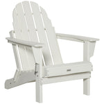 Outdoor and Garden-Folding Adirondack Chair, HDPE Outdoor All Weather Plastic Lounge Beach Chairs for Patio Deck and Lawn Furniture, White - Outdoor Style Company