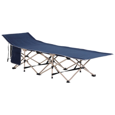 Outdoor and Garden-Folding Camping Cots for Adults with Carry Bags, Side Pockets, Outdoor Portable Sleeping Bed for Travel Camp Vocation, Blue - Outdoor Style Company