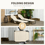 Outdoor and Garden-Folding Chaise Lounge Pool Chairs, Set of 2 Outdoor Sun Tanning Chairs with Sunshade Face Guard, Reclining Back for Beach, Yard, Patio, Tan - Outdoor Style Company