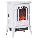 Miscellaneous-Free standing Electric Fireplace, White Electric Fireplace with Realistic Flame Effect, Overheat Safety Protection, 750W / 1500W - Outdoor Style Company