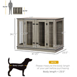 Pet Supplies-Furniture Style Dog Crate with Removable Divider, Dog Crate Side End Table Indoor with Double Doors, for Small Large Dogs, Dark Walnut - Outdoor Style Company