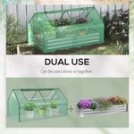 Outdoor and Garden-Galvanized Garden Bed with Mini Greenhouse, Outdoor Raised Bed Box with Plastic Cover, Roll Up Window, for Flowers, Herbs, Silver - Outdoor Style Company