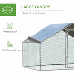 Pet Supplies-Galvanized Large Metal Chicken Coop Cage 1 Room Walk-in Enclosure Poultry Hen Run House Playpen Rabbit Hutch UV & Water Resistant Cover - Outdoor Style Company