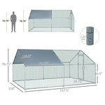 Pet Supplies-Galvanized Large Metal Chicken Coop Cage 2 Rooms Walk-in Enclosure Poultry Hen Run House Playpen Rabbit Hutch UV & Water Resistant Cover - Outdoor Style Company