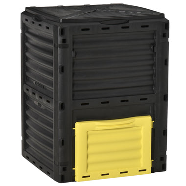 Outdoor and Garden-Garden Compost Bin 80 Gallon Outdoor Large Capacity Composter Fast Create Fertile Soil Aerating Box, Easy Assembly, Yellow - Outdoor Style Company
