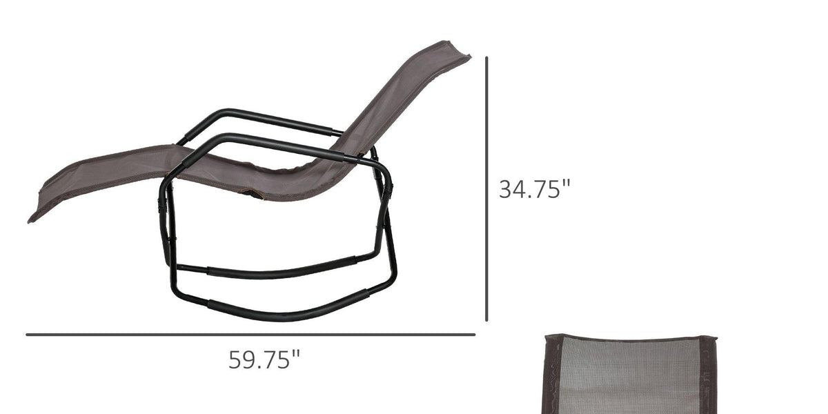 Garden Rocking Sun Lounger Outdoor Zero-gravity Folding Reclining Rock