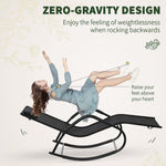 Outdoor and Garden-Garden Rocking Sun Lounger Outdoor Zero-gravity Reclining Rocker Lounge Chair for Patio, Deck, Poolside Sunbathing, Black - Outdoor Style Company