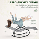 Outdoor and Garden-Garden Rocking Sun Lounger Outdoor Zero-gravity Reclining Rocker Lounge Chair for Patio, Deck, Poolside Sunbathing, Grey - Outdoor Style Company