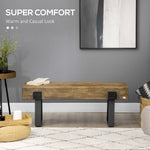 Outdoor and Garden-Garden Wood Bench with Metal Legs, Natural/Black - Outdoor Style Company