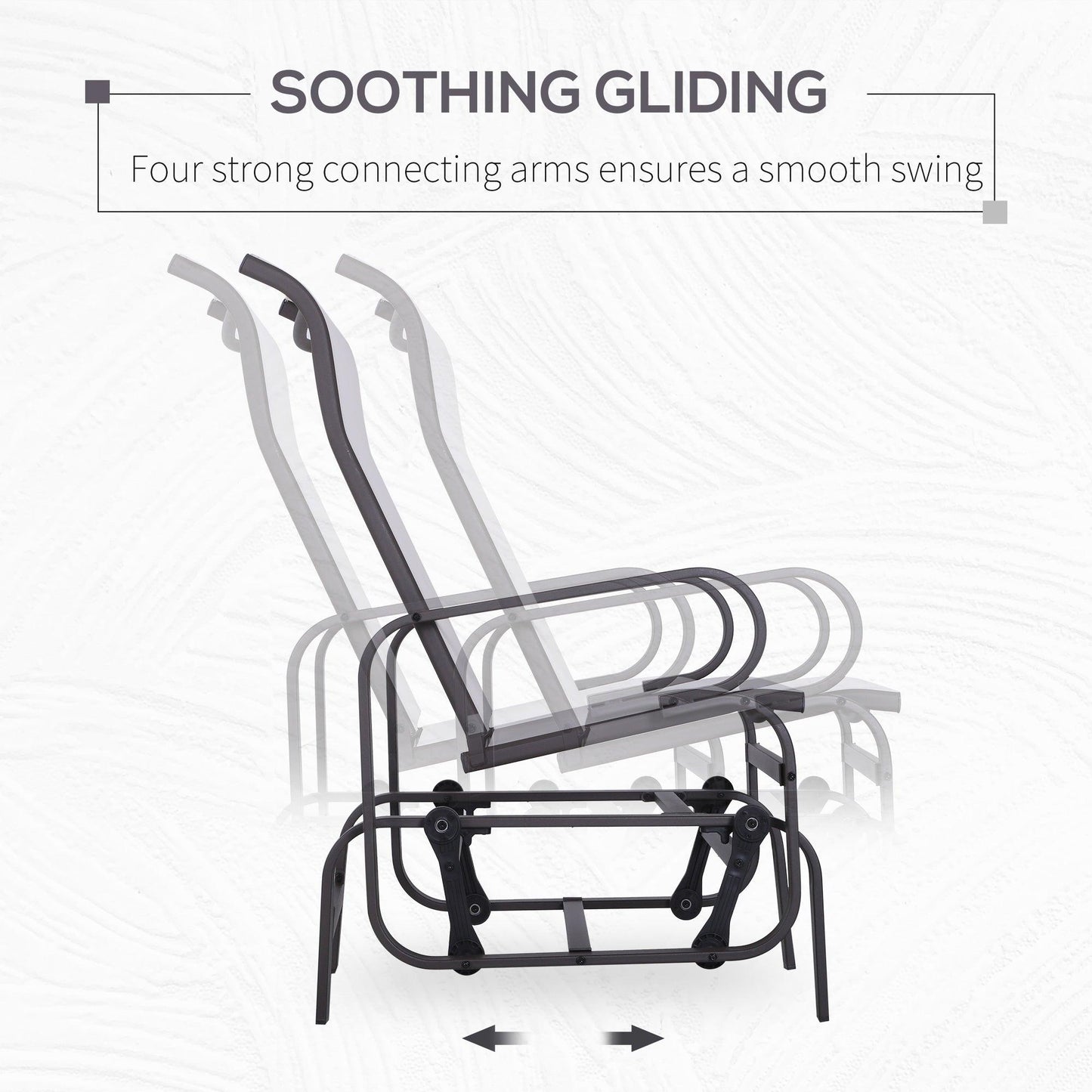 Outdoor and Garden-Gliding Lounger Chair, Outdoor Swinging Chair with Smooth Rocking Arms and Lightweight Construction for Patio Backyard, Cream White - Outdoor Style Company