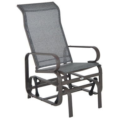 Outdoor and Garden-Gliding Rocking Chair, Patio Swinging Chair with Smooth Rocking Arms and Lightweight Construction for Patio Backyard, Gray - Outdoor Style Company