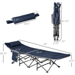 Outdoor and Garden-Heavy Duty 2 Person Camping Cot with Mattress for Adults With Portable Carrying Bag, Outdoor Folding Lightweight Sleeping Bed, Blue - Outdoor Style Company