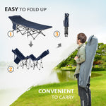 Outdoor and Garden-Heavy Duty 2 Person Camping Cot with Mattress for Adults With Portable Carrying Bag, Outdoor Folding Lightweight Sleeping Bed, Blue - Outdoor Style Company