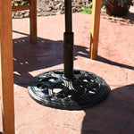 -Iron Umbrella Base Stand - Black - 18-Inch Diameter - Outdoor Style Company