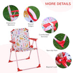 Outdoor and Garden-Kids Folding Picnic Table and Chairs Set Rabbit Pattern for Garden Patio Backyard with Removable & Height Adjustable Sun Umbrella, Red - Outdoor Style Company