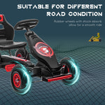 Toys and Games-Kids Pedal Go Kart Pedal Car, Outdoor Ride on Toys with Adjustable Seat, Anti-slip Wheels, Safety Brake, Gift for Boys Girls, 5-12 Years, Red - Outdoor Style Company