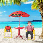 Outdoor and Garden-Kids Picnic Table and Chair Set, Outdoor Folding Garden Furniture, for Patio Backyard, with Ladybird Pattern, Removable & Height Adjustable - Outdoor Style Company