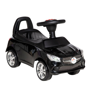 Toys and Games-Kids Ride On Push Car, Foot-to-Floor Walking Sliding Toy Car for Toddler with Working Horn, Music, Headlights and Storage, Black - Outdoor Style Company