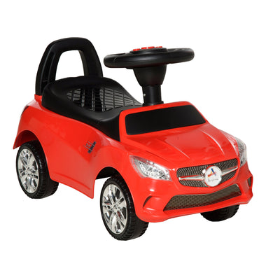 Toys and Games-Kids Ride On Push Car, Foot-to-Floor Walking Sliding Toy Car for Toddler with Working Horn, Music, Headlights and Storage, Red - Outdoor Style Company
