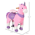 Toys and Games-Kids Ride On Unicorn Walking Horse, Mechanical Pony Toy with Wheels, Gift for 3-6 Years Girls Boys, Pink - Outdoor Style Company