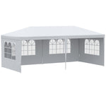 Outdoor and Garden-Large 20' x 10' Gazebo Canopy Party Tent with 4 Removable Window Side Walls, Outdoor Events - White - Outdoor Style Company