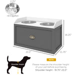 Pet Supplies-Large Elevated Dog Bowls with Storage Drawer, Containing 21L Capacity, Raised Dog Feeding Station with 2 Stainless Steel Bowls, Gray - Outdoor Style Company