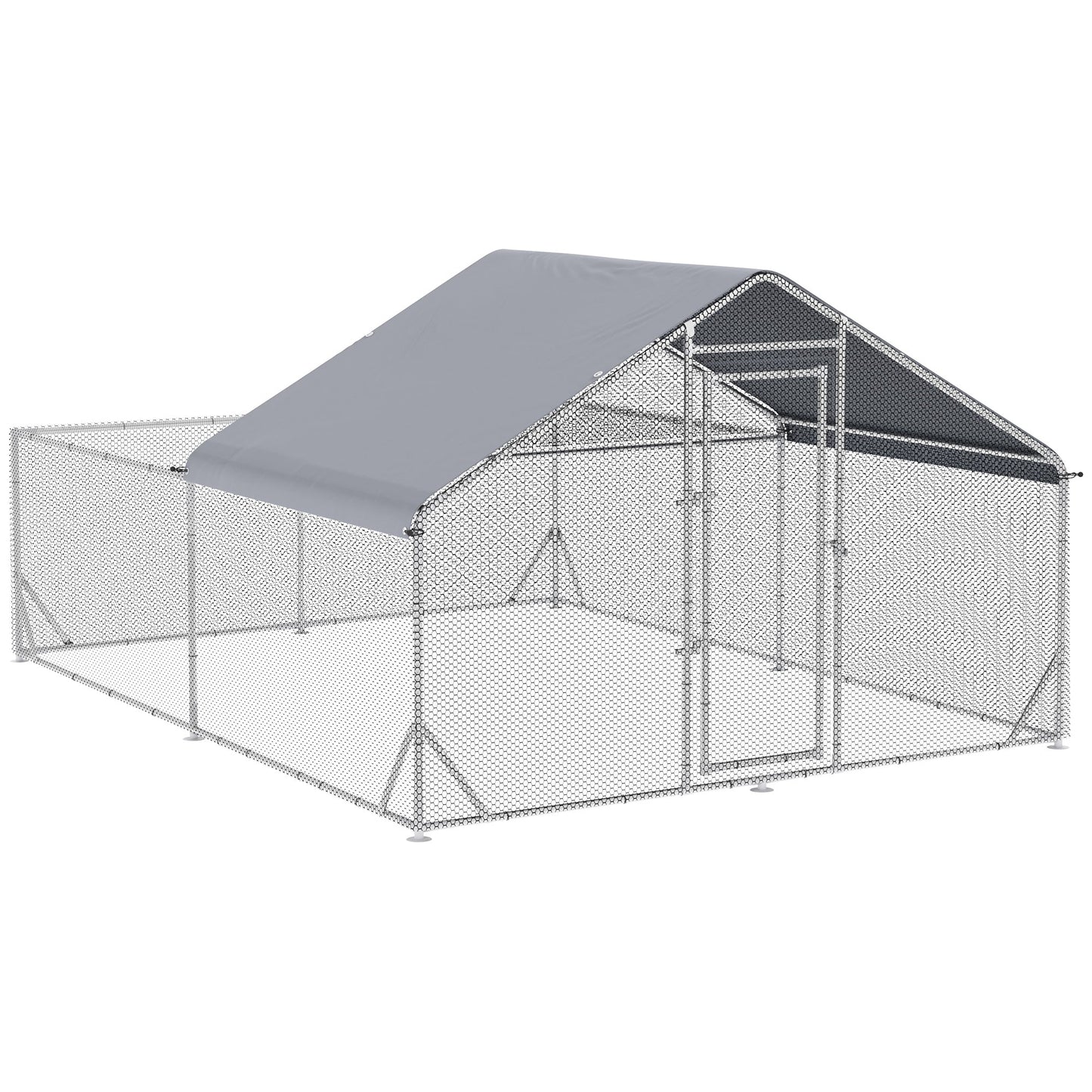 Outdoor and Garden-Large Metal Chicken Coop, Walk-in Chicken Runs for Yard with Water-resistant and Anti-UV Cover, Outdoor Poultry Cage - Outdoor Style Company