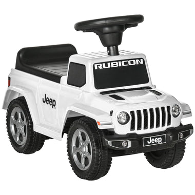 Toys and Games-Licensed Jeep Kids Ride on Push Car, Ride Racer, Foot-to-Floor Ride on Sliding Car Pushing Cart with Horn Engine Sound & Storage, White - Outdoor Style Company