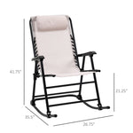 Outdoor and Garden-Mesh Outdoor Patio Folding 2-Piece Rocking Chair Set with Ergonomic & Folding Design - Cream White - Outdoor Style Company