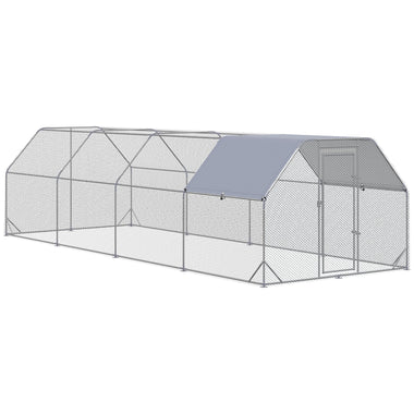 Outdoor and Garden-Metal Chicken Coop for 20-25 Chickens, Walk In Chicken Run Chicken Pen Hen House Outdoor with Roof for Yard, 24.9' x 9.2' x 6.4' - Outdoor Style Company